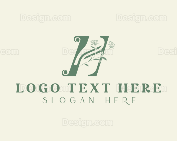 Floral Spa Nature Letter H Logo