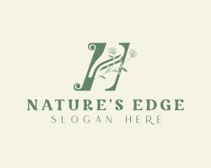 Floral Spa Nature Letter H logo design