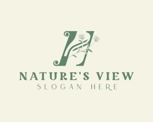 Floral Spa Nature Letter H logo design