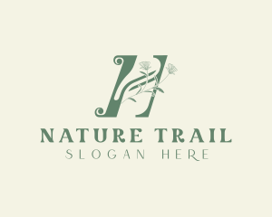 Floral Spa Nature Letter H logo design