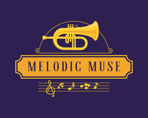 Trumpet Musical Instrument logo design