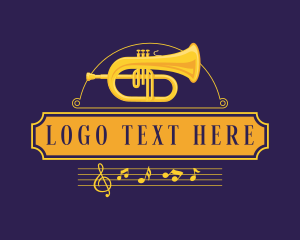 Orchestra - Trumpet Musical Instrument logo design