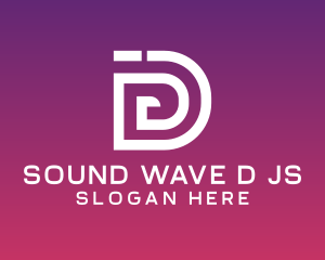 Digital Letter D Whirl Logo