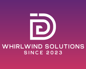 Digital Letter D Whirl logo