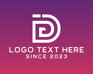 Digital Letter D Whirl logo