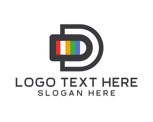 Colorful Digital Letter D logo