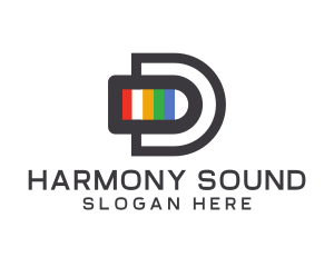 Colorful Digital Letter D logo