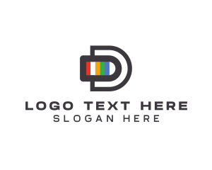 Colorful Digital Letter D logo