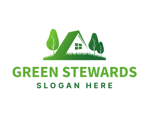 Green House Lawn  logo design