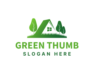 Green House Lawn  logo design