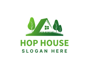 Green House Lawn  logo design