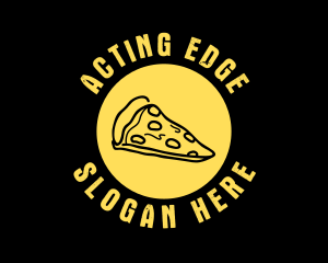 Yellow Cheese Pizza Slice logo design