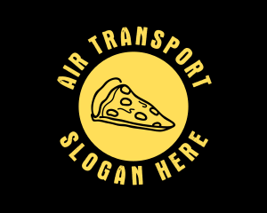 Yellow Cheese Pizza Slice logo design