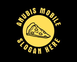 Yellow Cheese Pizza Slice logo design