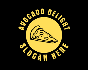 Yellow Cheese Pizza Slice logo design