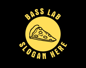 Yellow Cheese Pizza Slice logo design