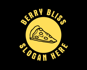 Yellow Cheese Pizza Slice logo design