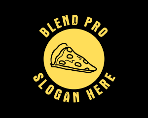 Yellow Cheese Pizza Slice logo design