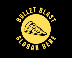 Yellow Cheese Pizza Slice logo design