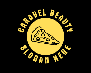 Yellow Cheese Pizza Slice logo design