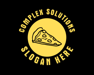 Yellow Cheese Pizza Slice logo design