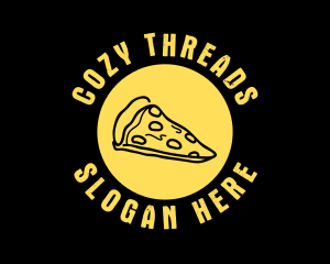 Yellow Cheese Pizza Slice logo design