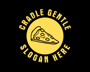 Yellow Cheese Pizza Slice logo design