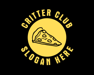 Yellow Cheese Pizza Slice logo design