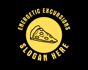 Yellow Cheese Pizza Slice logo design