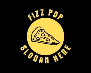 Yellow Cheese Pizza Slice logo design