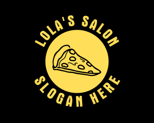 Yellow Cheese Pizza Slice logo design