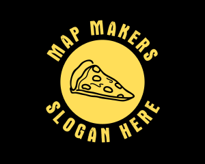 Yellow Cheese Pizza Slice logo design