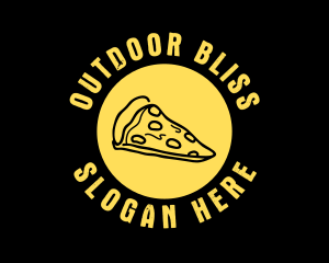 Yellow Cheese Pizza Slice logo design