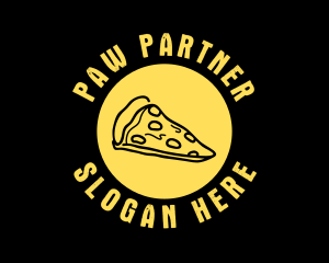 Yellow Cheese Pizza Slice logo design