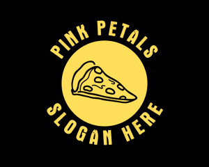 Yellow Cheese Pizza Slice logo design