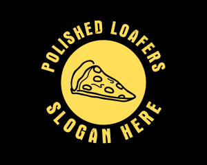 Yellow Cheese Pizza Slice logo design