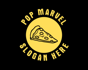 Yellow Cheese Pizza Slice logo design