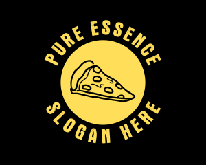 Yellow Cheese Pizza Slice logo design