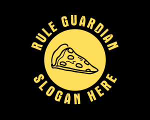 Yellow Cheese Pizza Slice logo design