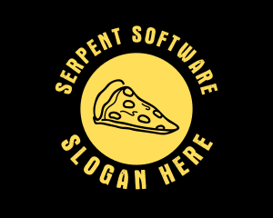 Yellow Cheese Pizza Slice logo design