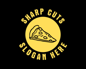 Yellow Cheese Pizza Slice logo design