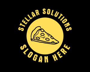 Yellow Cheese Pizza Slice logo design