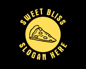 Yellow Cheese Pizza Slice logo design