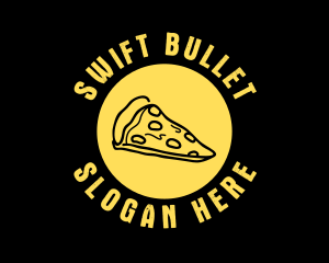 Yellow Cheese Pizza Slice logo design