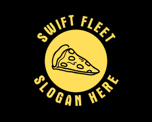 Yellow Cheese Pizza Slice logo design