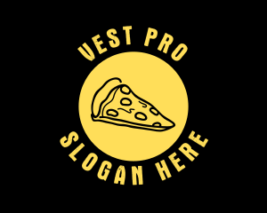 Yellow Cheese Pizza Slice logo design