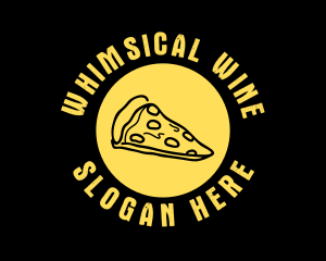 Yellow Cheese Pizza Slice logo design