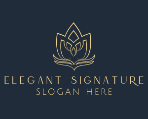 Elegant Floral Lotus  logo design