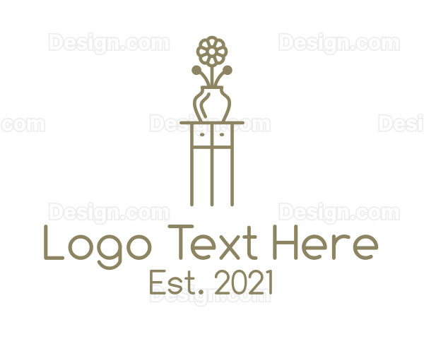 Brown Flower Display Table Logo