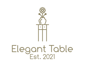 Brown Flower Display Table logo